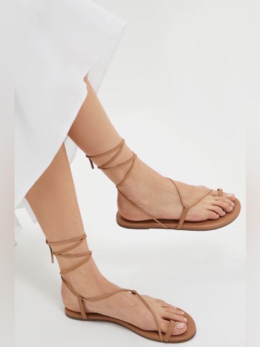 TKEES Hazelton Jo Lace-Up Gladiator Sandals in Tan
